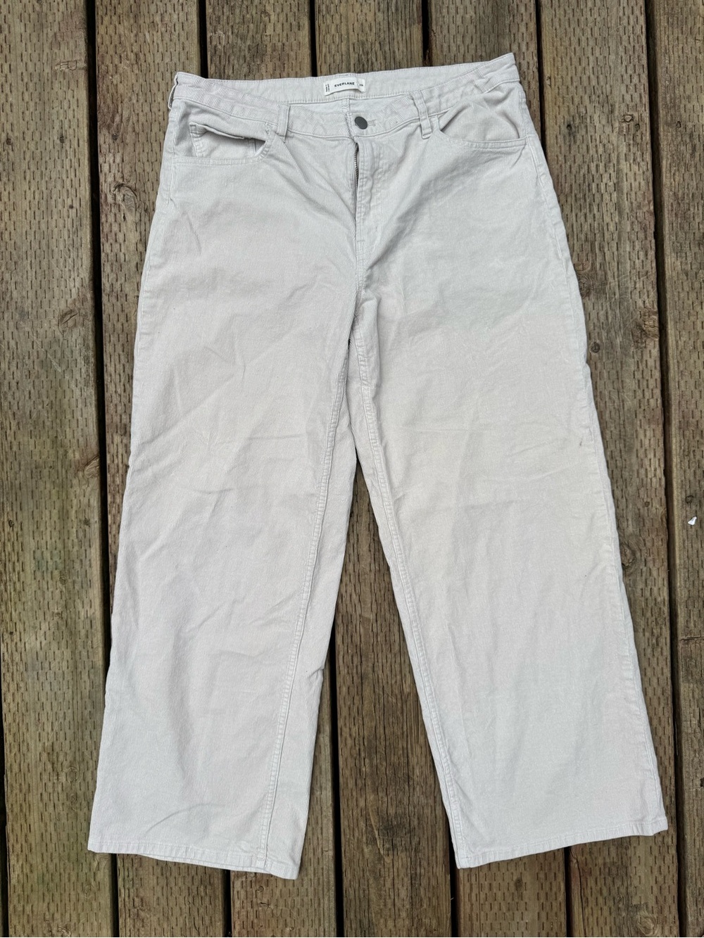 Everlane light gray corduroy trousers